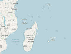 Map section of the east coast of Africa Map section of the east coast of Africa