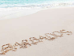 Barbados lettering on a sandy beach Barbados lettering on a sandy beach