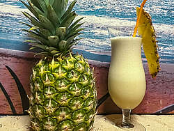 Pina Colada in a cocktail glass