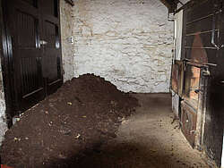 Ground peat with Bowmore
